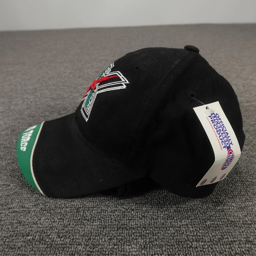 John Force Racing Hat Cap Strap Back Mens One Size Black NHRA Signed Main Gate